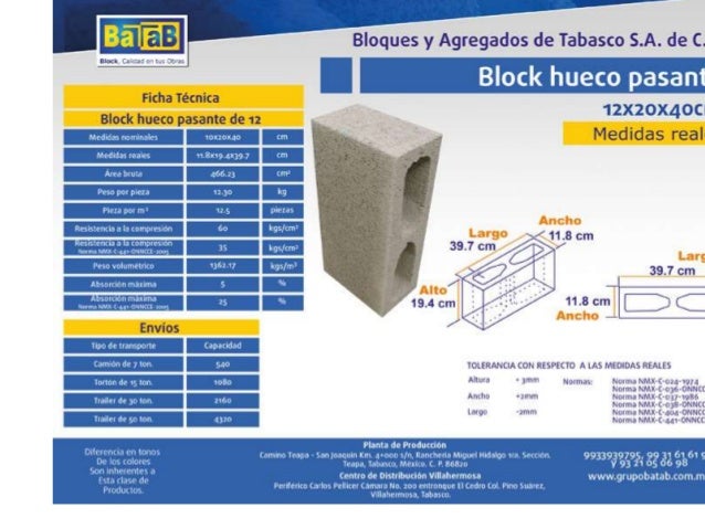Certificados de calidad de block batab