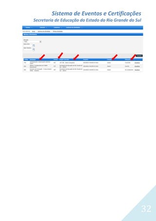 Sistema de Eventos e Certificações
Secretaria de Educação do Estado do Rio Grande do Sul

32

 