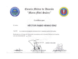 Certificados Fuerza Aérea Colombiana