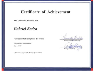Gabriel Badra Courses
