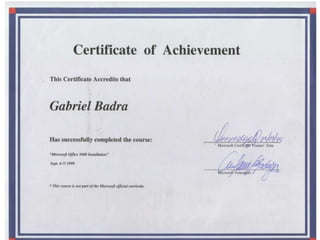 Gabriel Badra Courses
