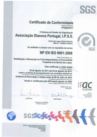 Certificado sgs ctql 2011