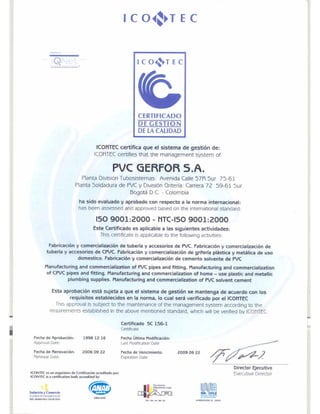 Certificados Icontec Gerfor