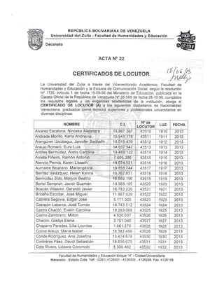 Certificados Locutor Acta 22