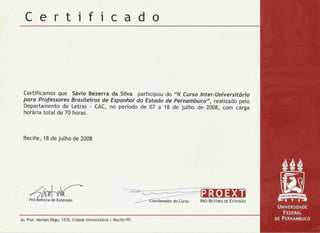Certificados sávio