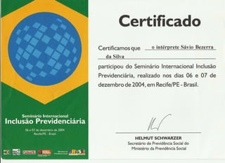 Certificados sávio