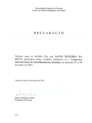 Certificados sávio