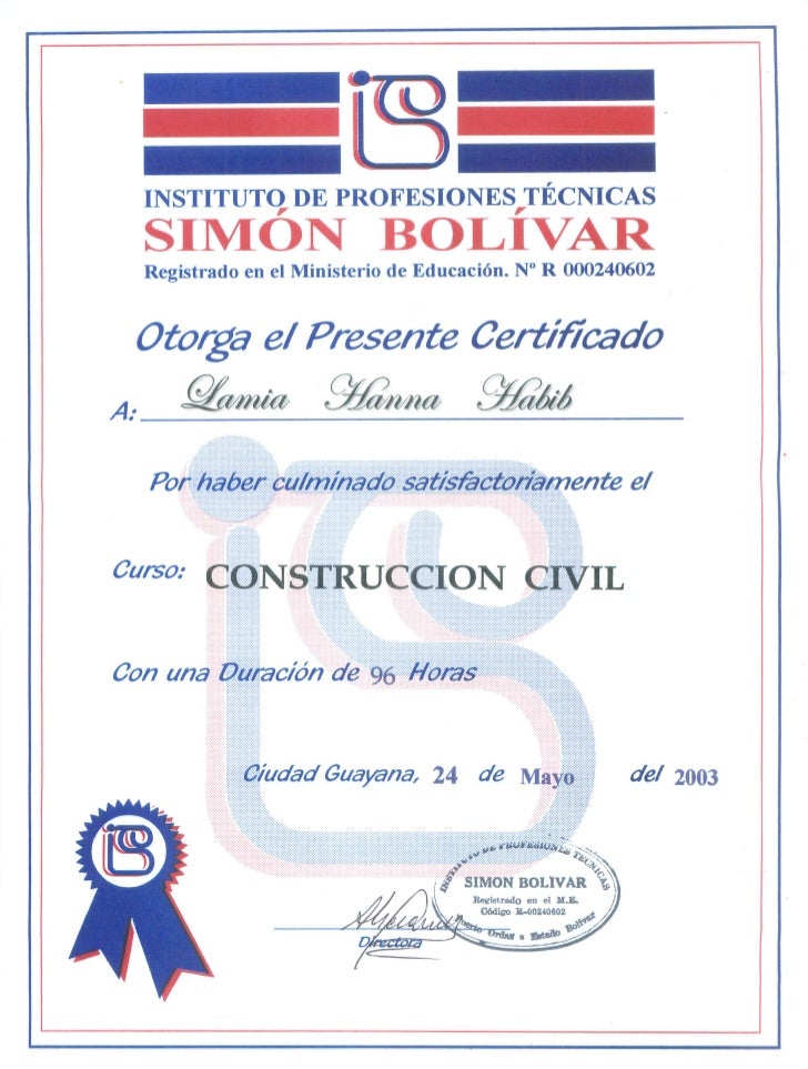Certificados y constancia trabajo iupsm e inestepetroleo