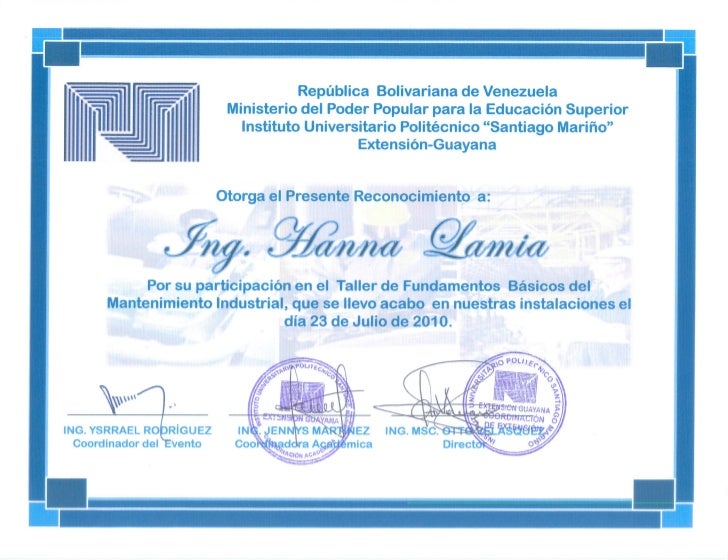 ejemplos de certificados de reconocimiento