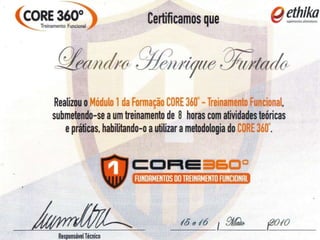Certificação core 360 treinamento funcional