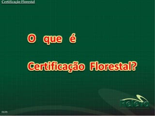 Certificação Florestal




                 O que é

                 Certificação Florestal?


03/35
 