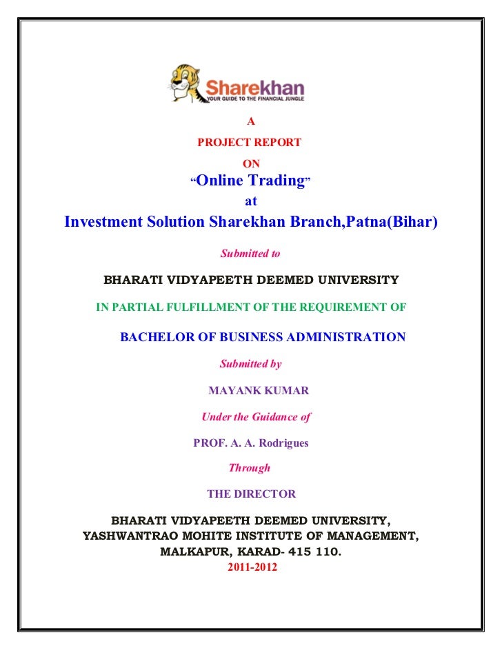 Online trading system project report