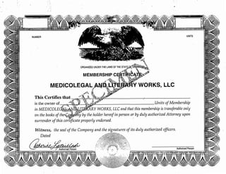 Medicolegal And Literary Works,LLC