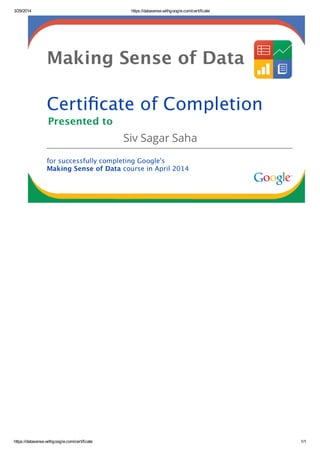 3/29/2014 https://datasense.withgoogle.com/certificate
https://datasense.withgoogle.com/certificate 1/1
Siv Sagar Saha
 