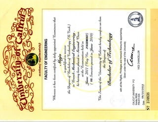 Mechnaical Engineering Certificate