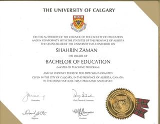 U of C Certificate