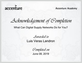 What Can Digital Supply Networks Do for You?
June 08, 2019
Luis Veras Landron
 