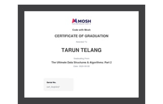 Certificate of-completion-for-the-ultimate-data-structures-algorithms-part-2