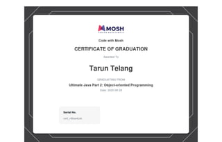 Certificate of-completion-for-ultimate-java-part-2-object-oriented-programming