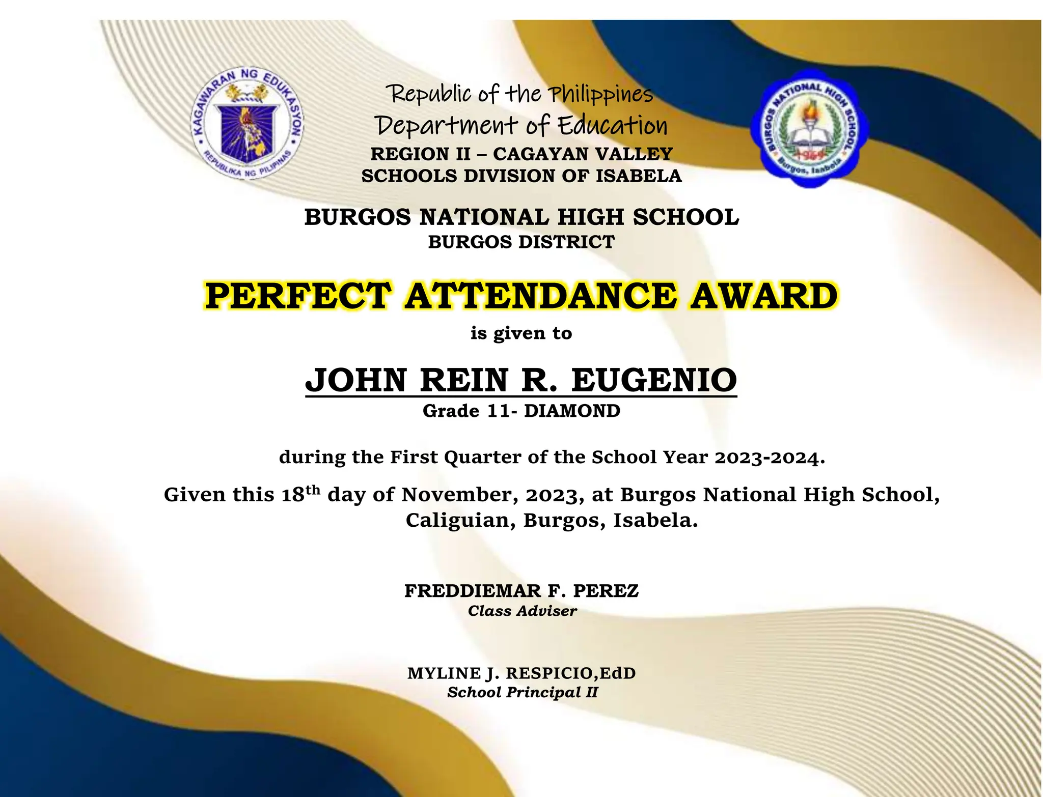 Certificate of perfect attendance docx Certificate of perfect attendance docx
