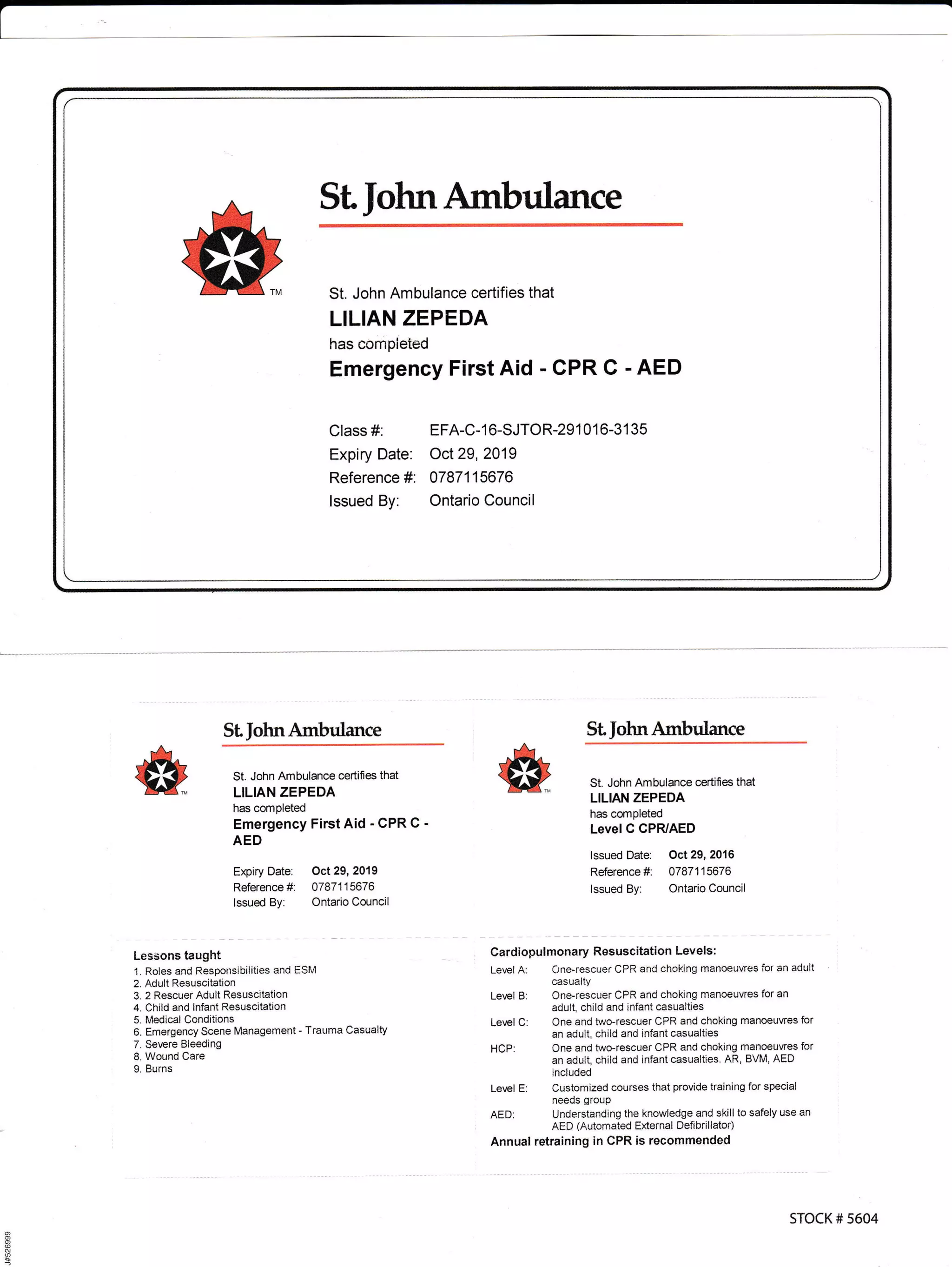 Certificate st john ambulance for first aidcpraed PDF