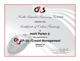 EP-25 - Crowd Management
mark Parker jr
05/12/2015
 