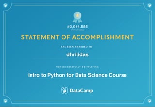#3,914,585
dhritidas
Intro to Python for Data Science Course
 