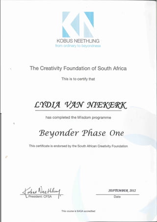 Certificate beyonder
