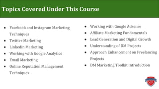 Certificate course in digital marketing