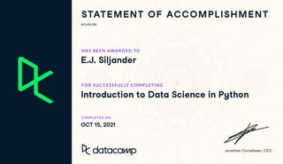 #21,434,265
E.J. Siljander
Introduction to Data Science in Python
OCT 15, 2021
 