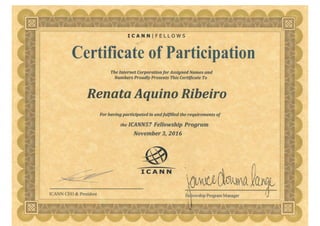 Certificate icann57 fellowship program