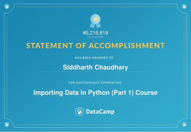 Certificate importing data in python from relational database,xls and ...
