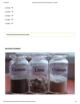 Certificate In Kinetics Of Chemical Reactions - Edukite | PDF