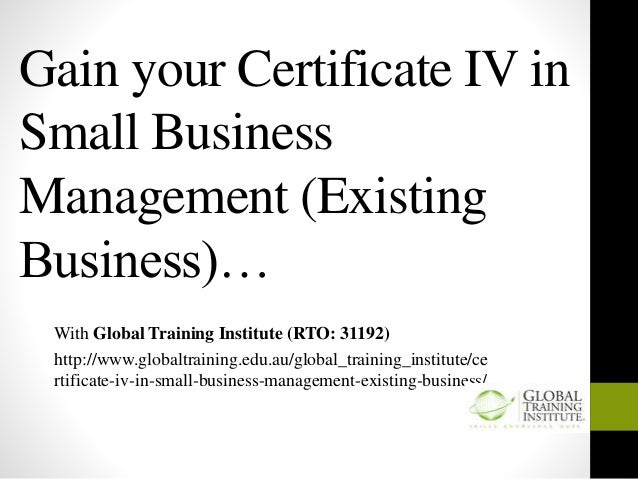 Certificate IV in Small Business Management (Existing Business)