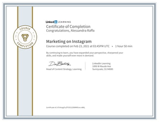 Certificate marketing on instagram | PPT