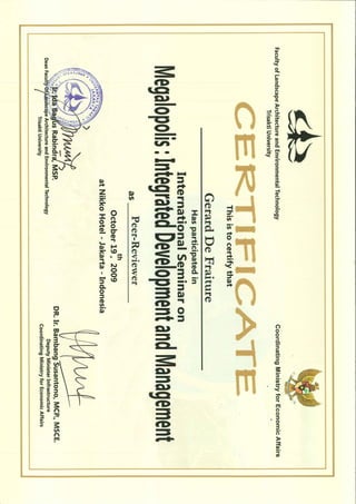 Certificate Megalopolis