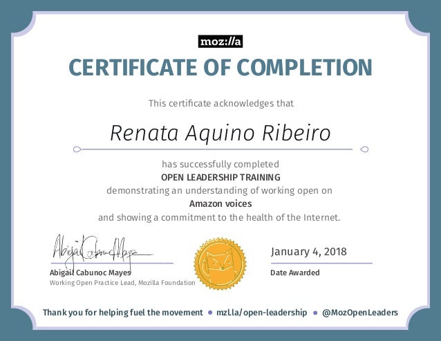 certificate mozilla open leaders 2017 leadership certificate