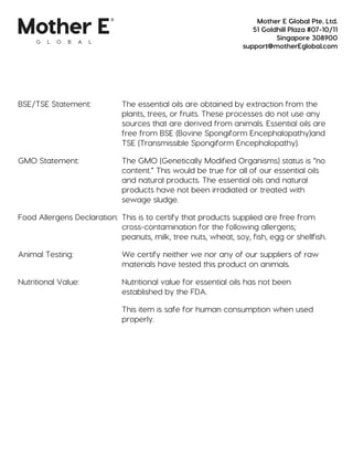 Gmo Declaration Format Certificate of Analysis Peppermint | PDF