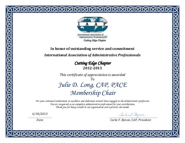 certificate of appreciation 2012 2013 j long