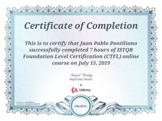 ISTQB Foundation Level certification (CTFL)