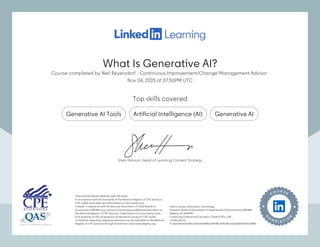Certificate of Completion - What Is Generative AI | PDF