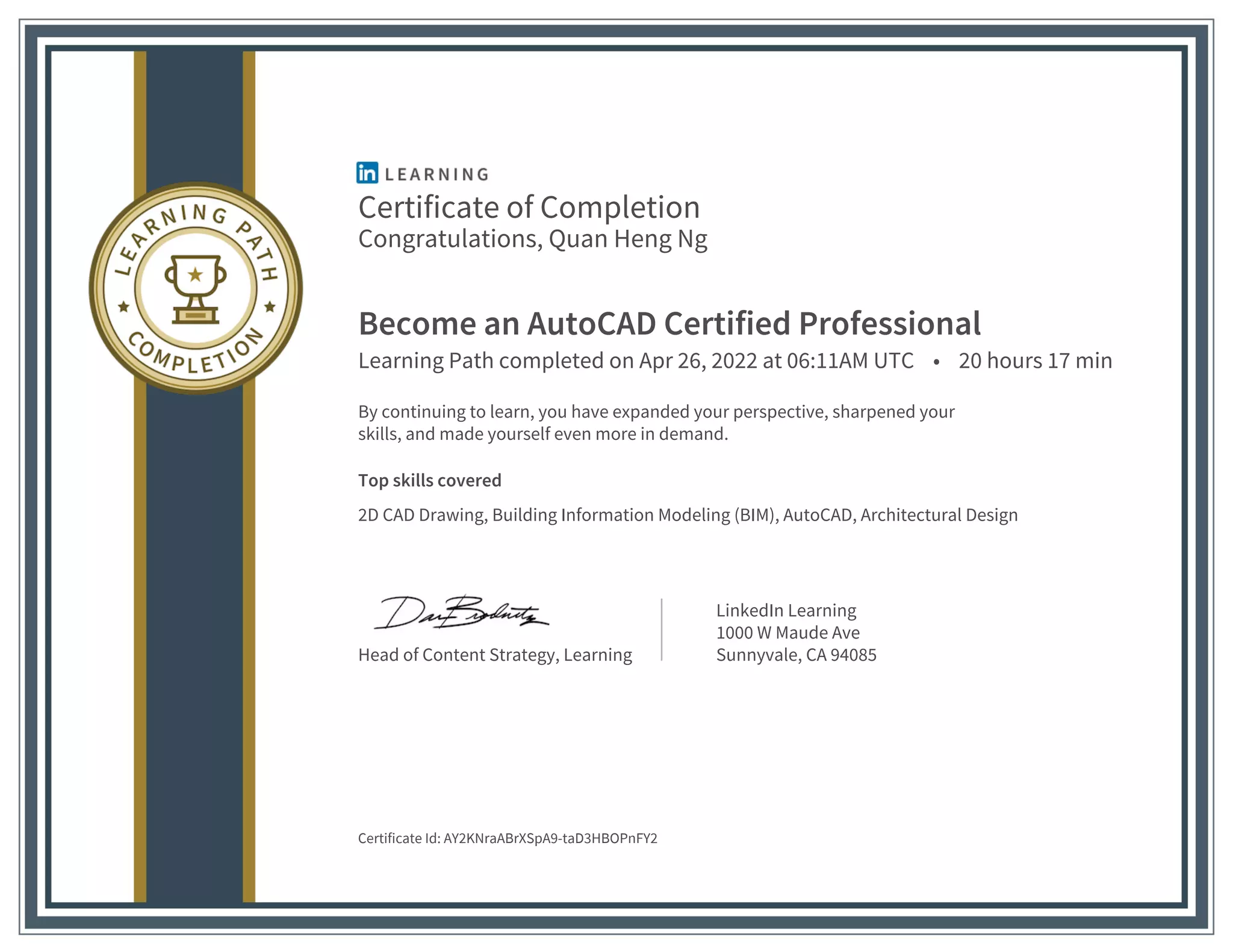 CertificateOfCompletion_Become an AutoCAD Certified Professional.pdf