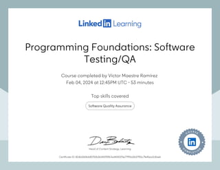 Programming Foundations: Software Testing/QA | PPT