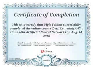 Certificate of deep learning