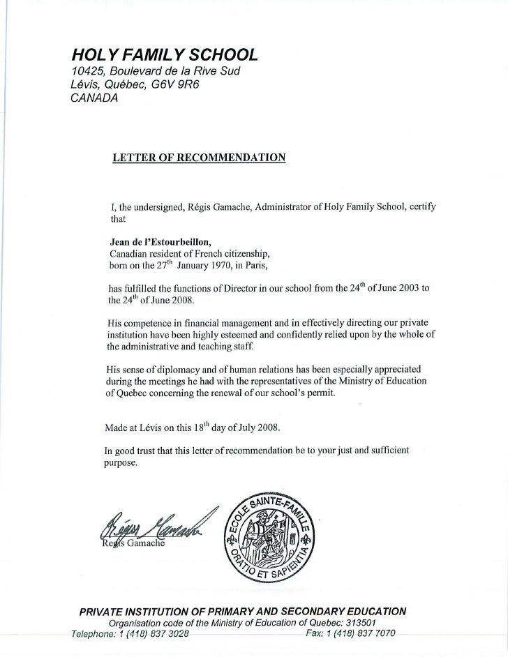 certificate of fr d recommendation letter for school administrator