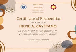 IRENE A. CAYETANO
MARY GRACE M. HEREDERO
 