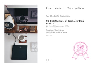 Certificate PCI DSS the state of cardholder data attacks
