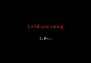 Certificate rating
By Ryan
 
