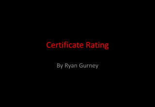 Certificate Rating
By Ryan Gurney
 