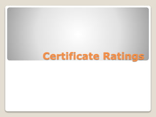 Certificate Ratings
 